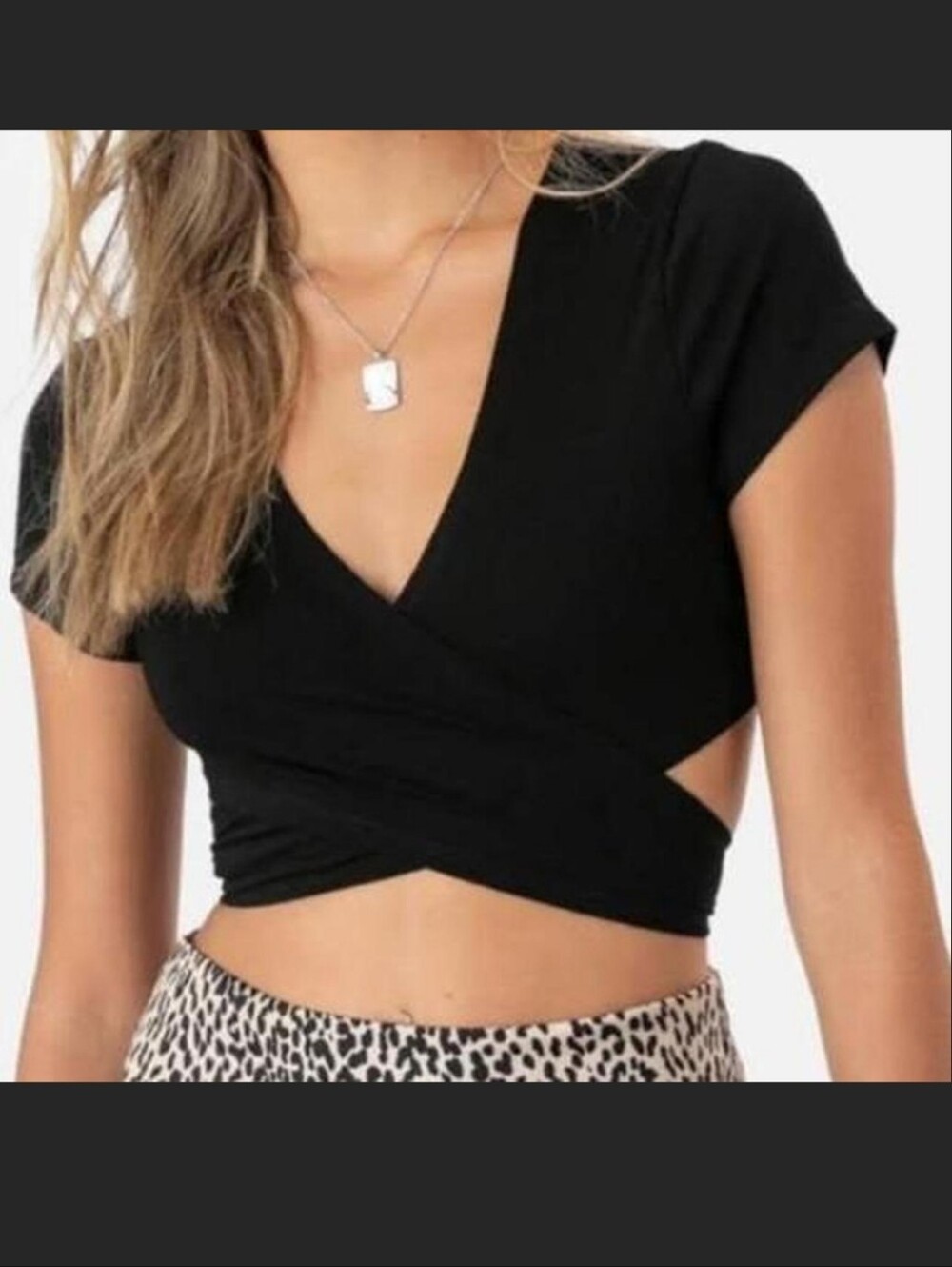 Adika Black Wrap Crop Top